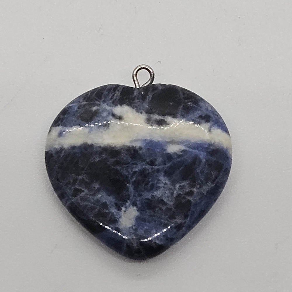 sodalite heart-like pendant
